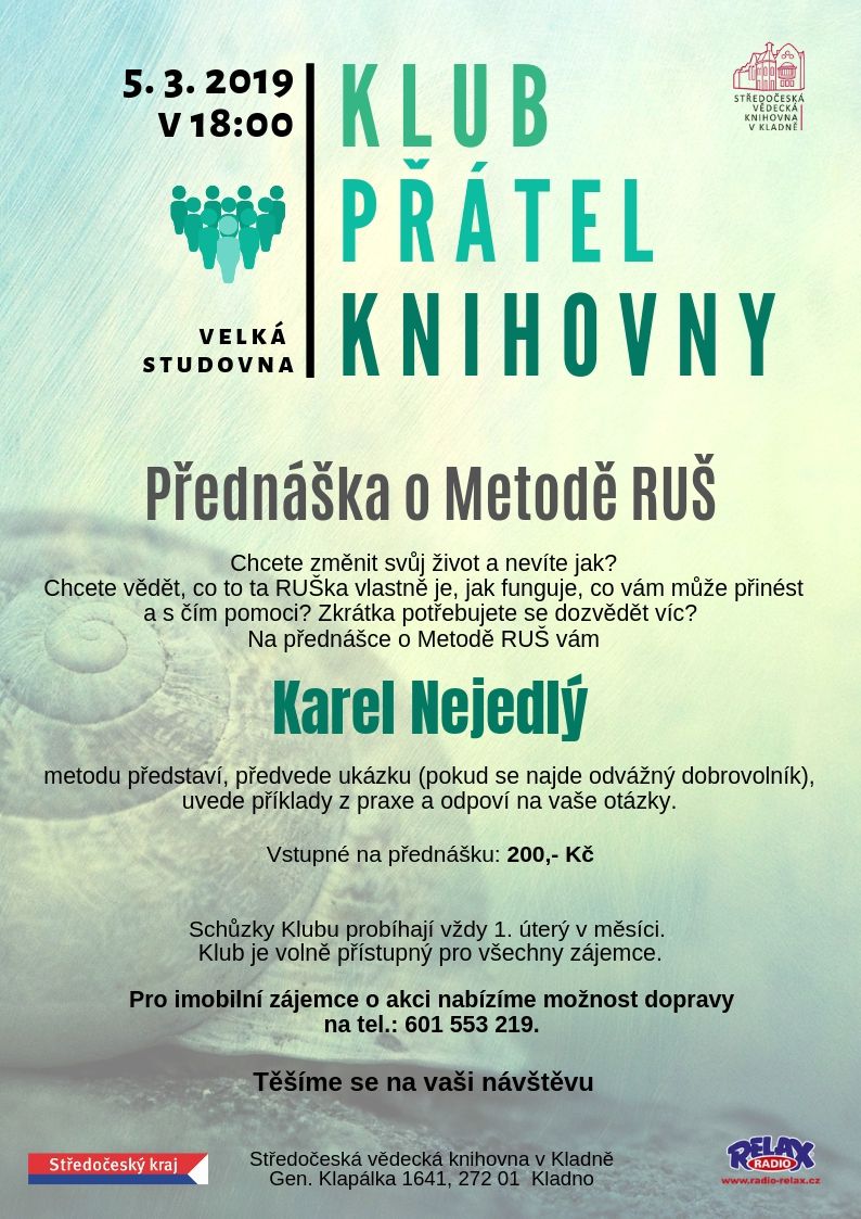 Fotogalerie Klub přátel knihovny - Přednáška o Metodě RUŠ - portrét