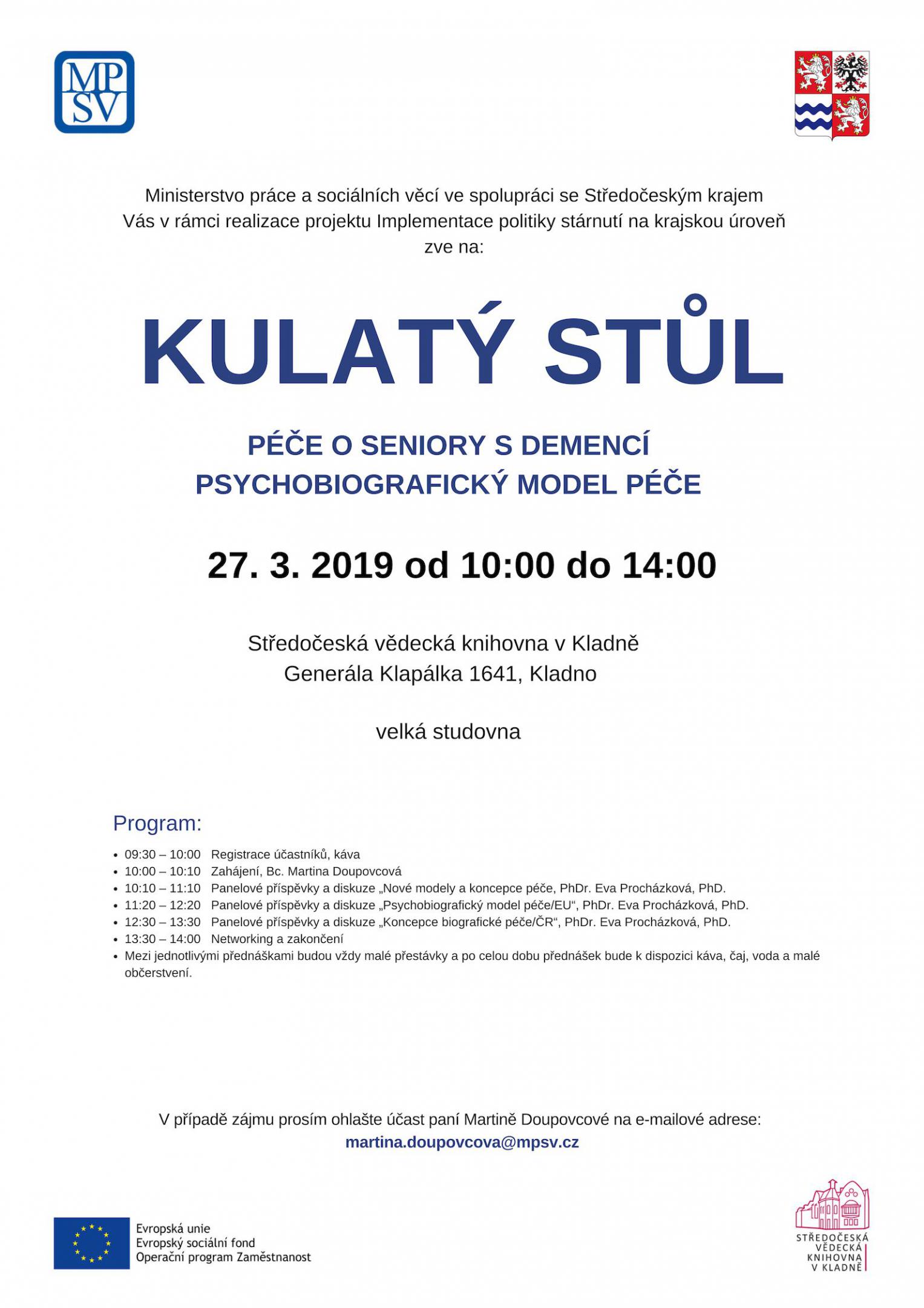 Fotogalerie Kulatý stůl - psychobiografický model péče - portrét