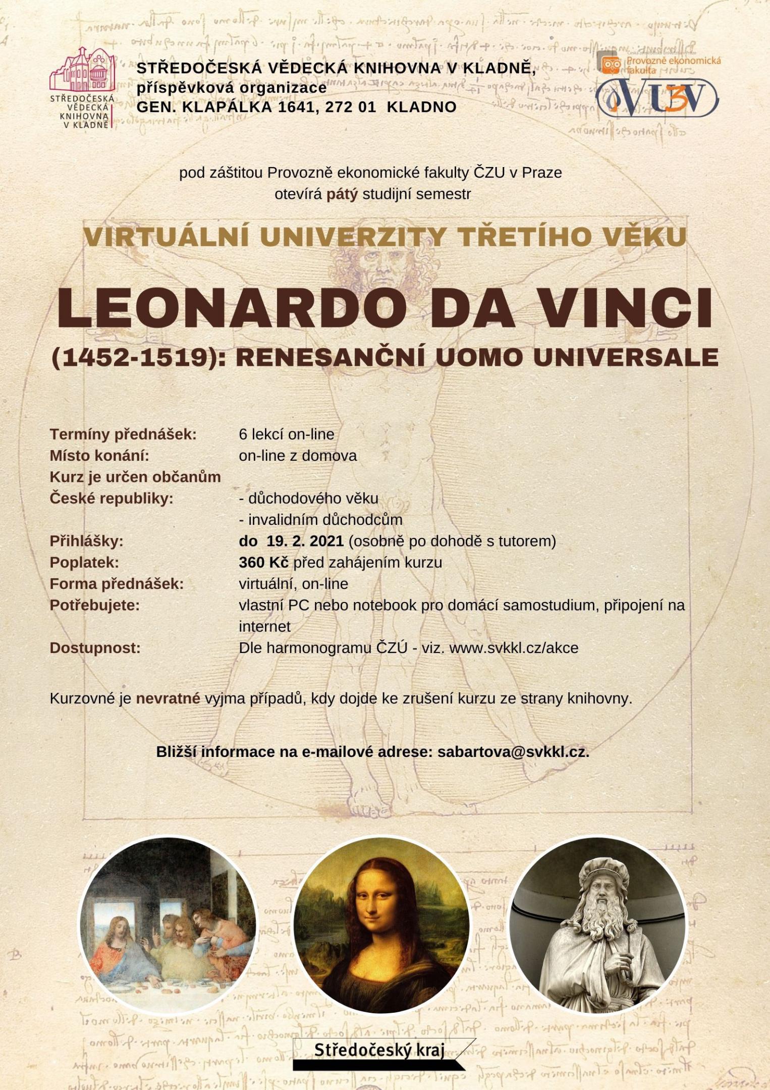 Fotogalerie Virtuální Univerzita třetího věku – Leonardo da Vinci - portrét