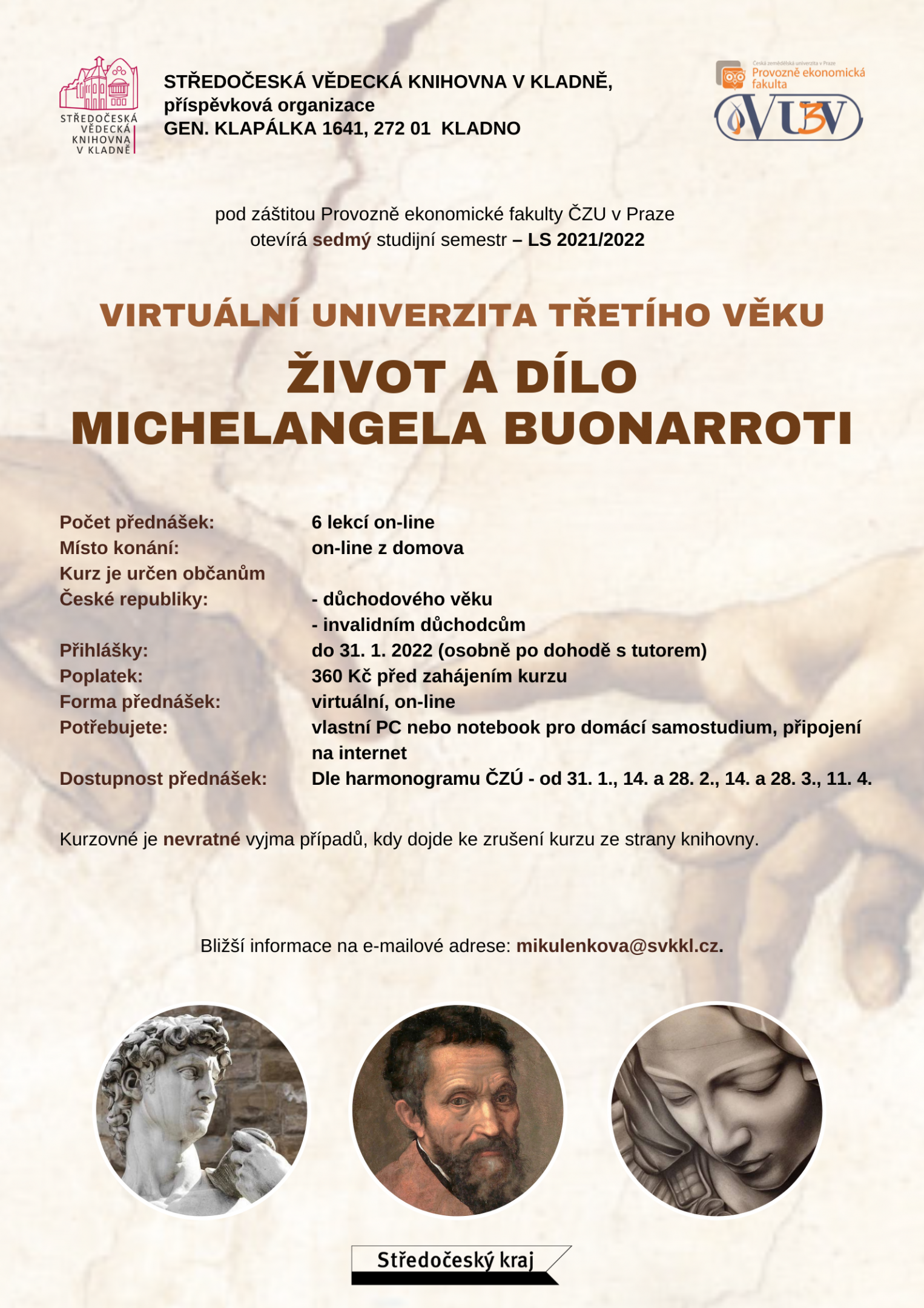Fotogalerie Virtuální Univerzita třetího věku – Život a dílo Michelangela Buonarroti - portrét