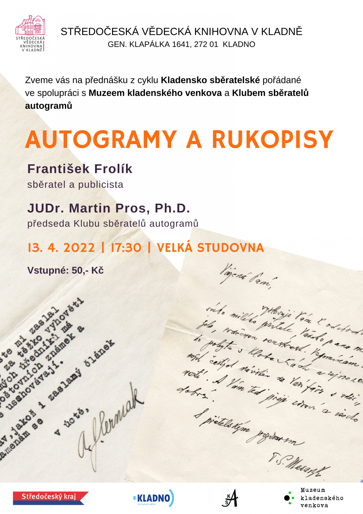 Fotogalerie František Frolík, Martin Pros: Autogramy a rukopisy - portrét