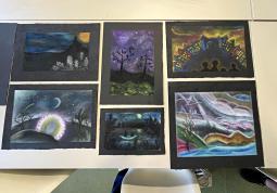Fotogalerie Noční chodec - suchý pastel - fotogalerie