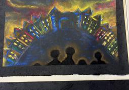 Fotogalerie Noční chodec - suchý pastel - fotogalerie
