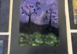 Fotogalerie Noční chodec - suchý pastel - fotogalerie