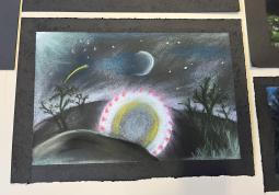 Fotogalerie Noční chodec - suchý pastel - fotogalerie