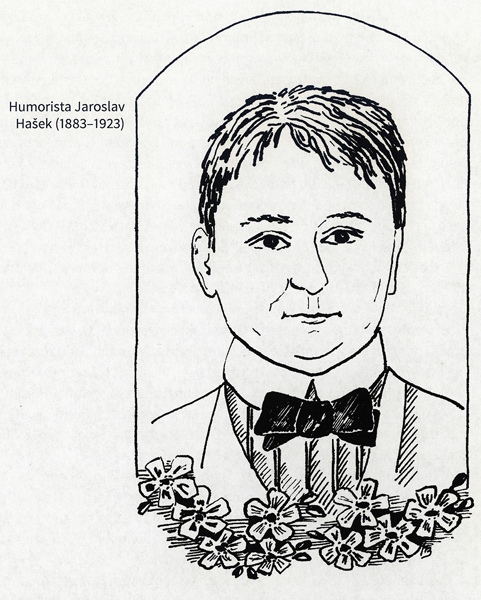 Portrét J. Haška od ilustrátorky Blaženy Šustrové
