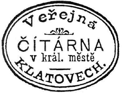 Razítko Veřejné čítárny v Klatovech