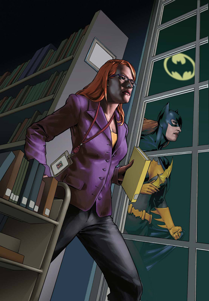 Plakát Knihovníci jsou hrdiny každý den pro American Library Association (ALA), inspirovaný Barbarou Gordon alias Batgirl (Obr.: Gene Ha)
