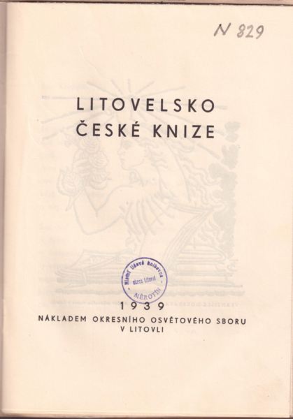 Titulní list osvětové příručky Litovelsko české knize, vydané roku 1939 (Foto: archiv MěK Litovel)