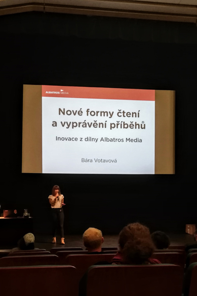 Přednáška Báry Votavové z Albatros Media (Foto: autorka)