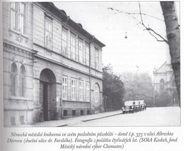 Budova, v níž působila chomutovská německá knihovna během 2. světové války (Foto: archiv SVK v Ústí n. L.)