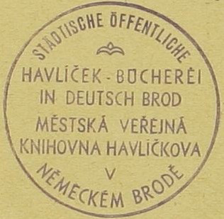 Razítko knihovny z roku 1905, kdy ji začalo spravovat město