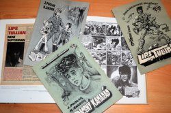 Raritní vydání komiksů Káji Saudka pro mládež na konci 80. let (Lips Tulian, Ztracený kamarád, Jeskyně Saturn) vydávané Českou speleologickou společností (Foto: archiv autorů)
